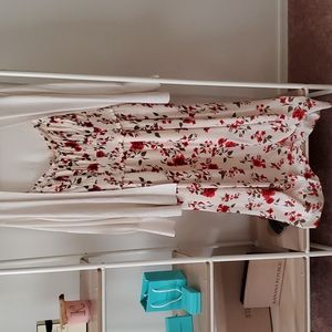 Old Navy cream and red flowery cami dress